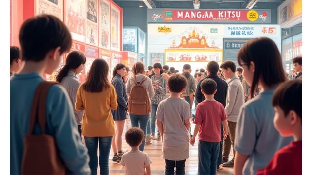 地域アニメイベントに参加するManga Kitsuのスタッフと賑わう来場者