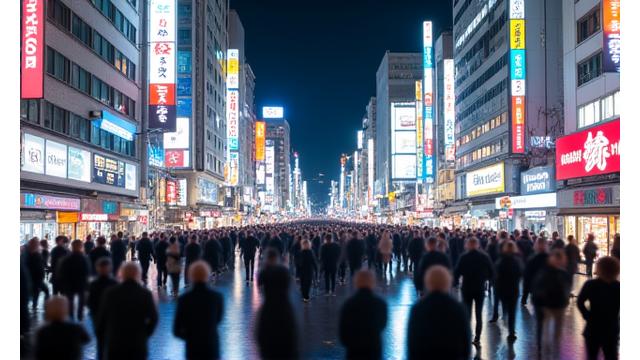 渋谷のスクランブル交差点とManga Kitsuへの案内