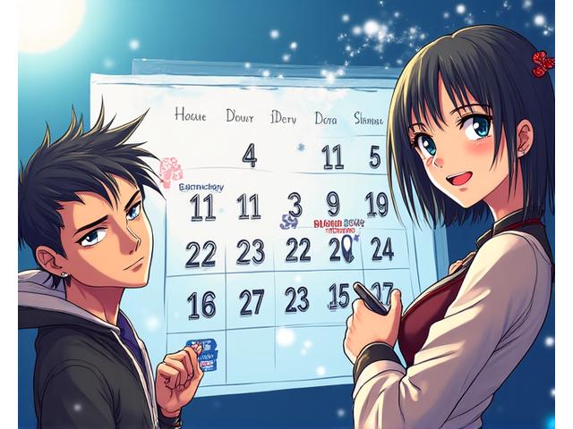 イベントカレンダーのアイコンとアニメキャラクター