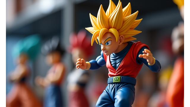 精巧なアニメフィギュアのクローズアップ